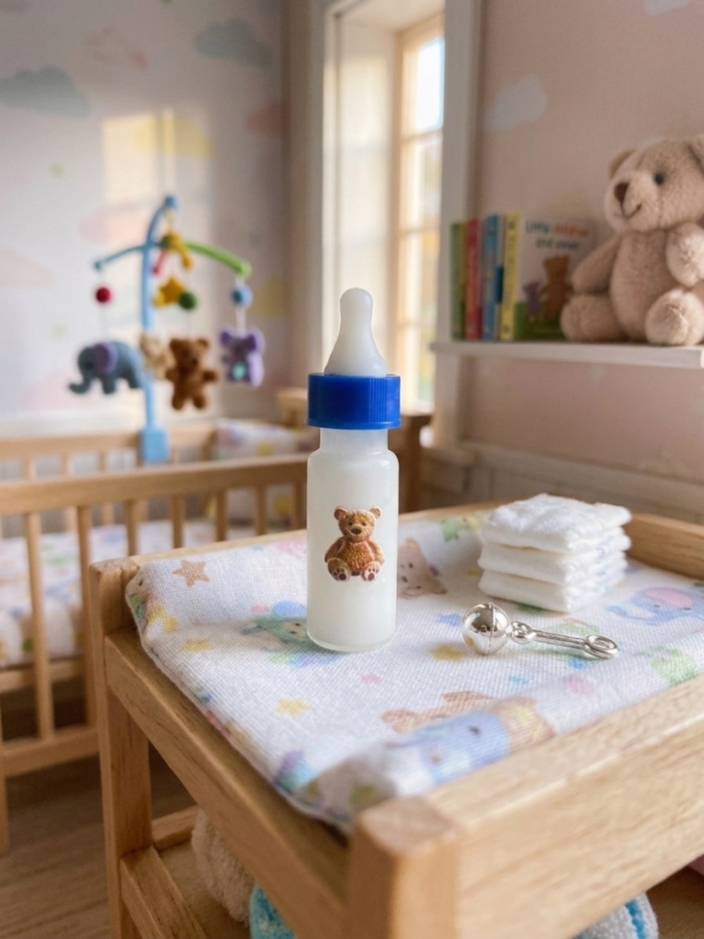 Bear Miniature Micro Baby Doll Glass Bottle
